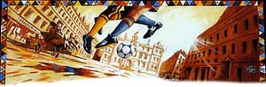 Fresque événementiel sur le foot en 1998.