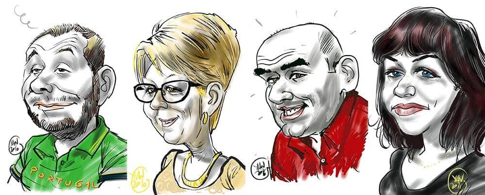 caricatures sur tablette à Annecy