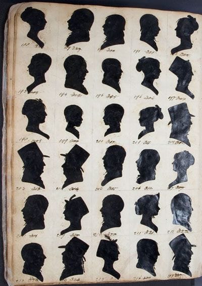 exemples de silhouettes découpées d'époque